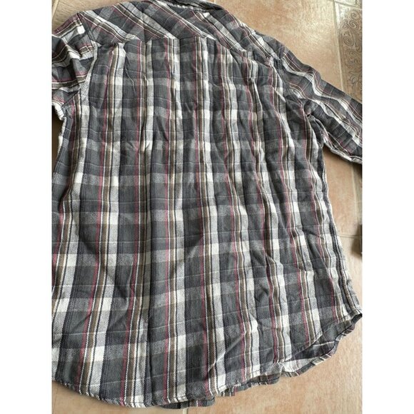 21MEN an american brand Cotton woven shirt olive‎ grey front button Men size L - Picture 6 of 8